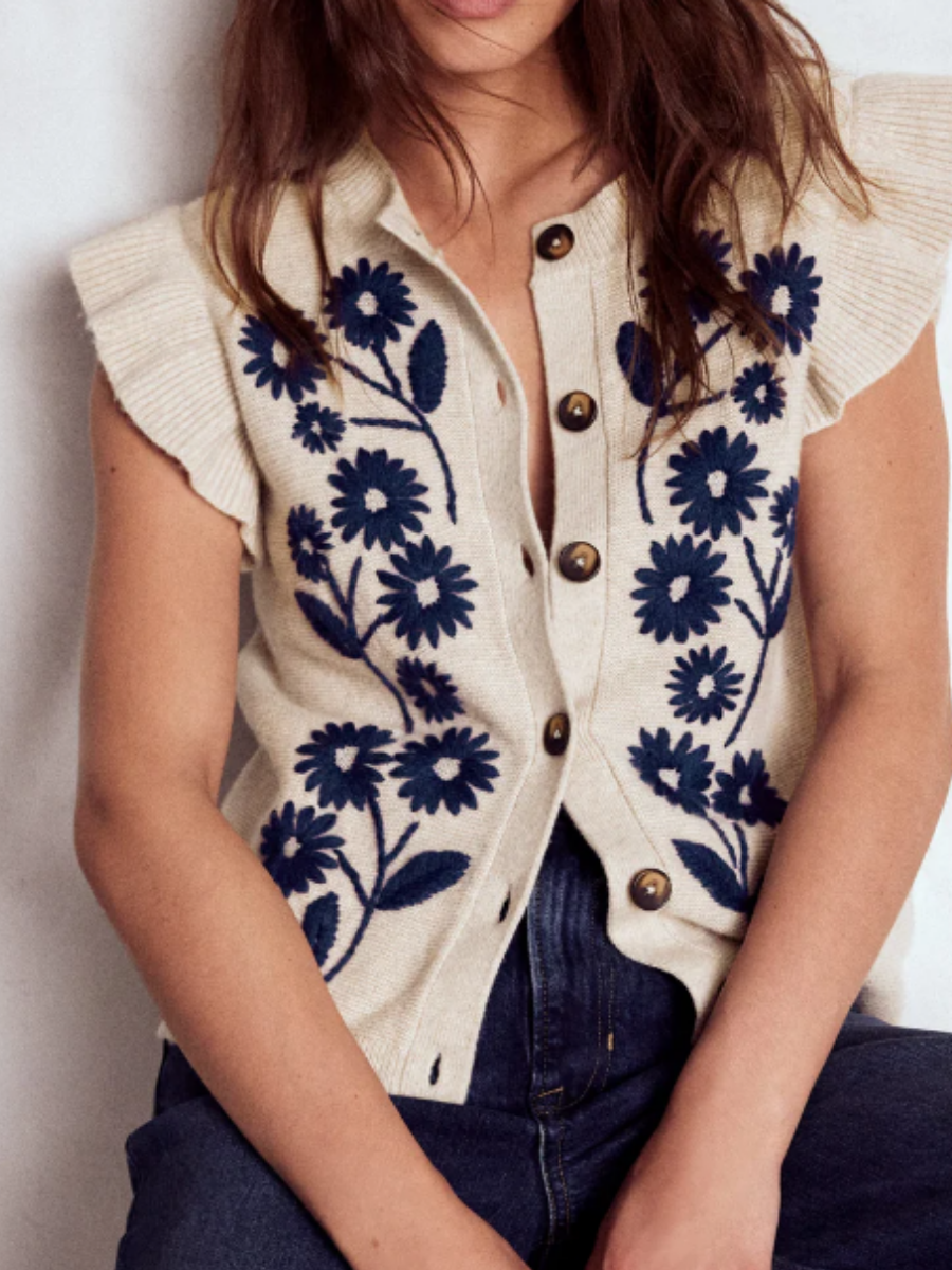 Adorable Flower Sweater Vest