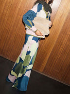 Detachable Collar Printed Two Pieces Dress