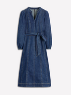 Belted Denim Midi Dress