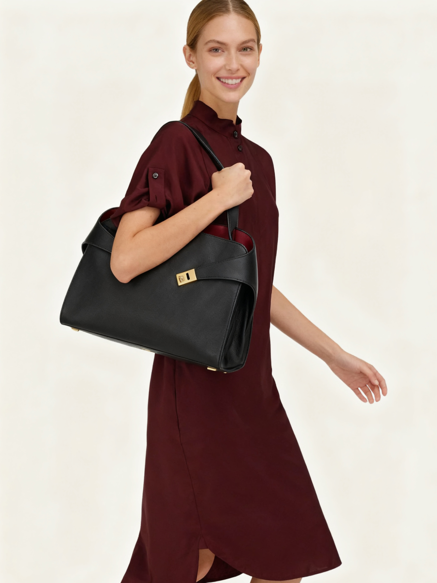 Large Soft Bicolor Shoulder Bag