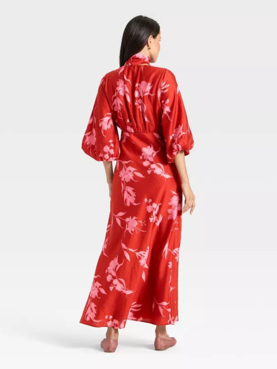 Women's Tie Neck Maxi Dress