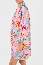 Pink Multi Sequin Mini Caftan Dres