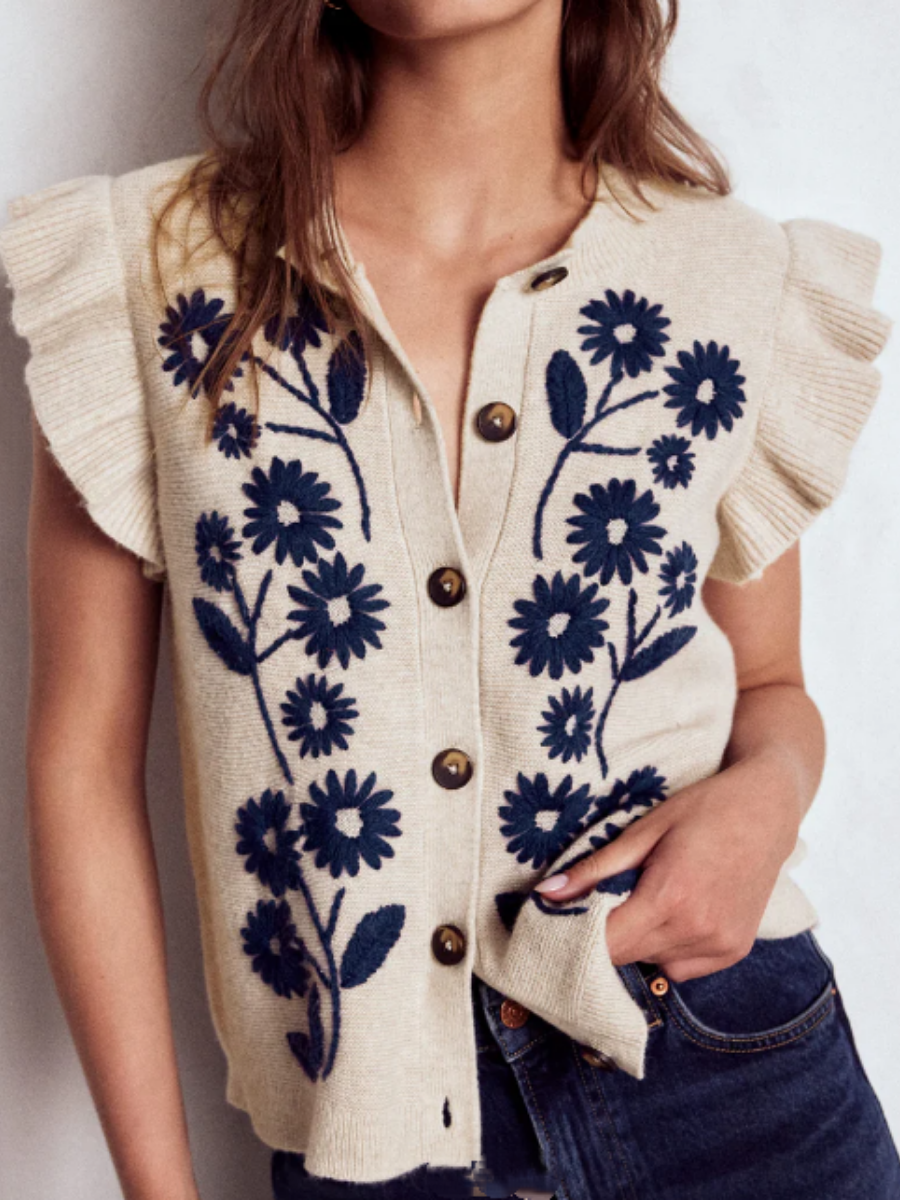 Adorable Flower Sweater Vest