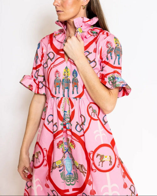 3/4 Length Ruffle Sleeves Dress