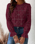 Casual Cut-Out Lace Blouse
