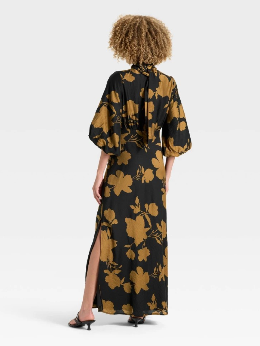 Women's Tie Neck Maxi Dress