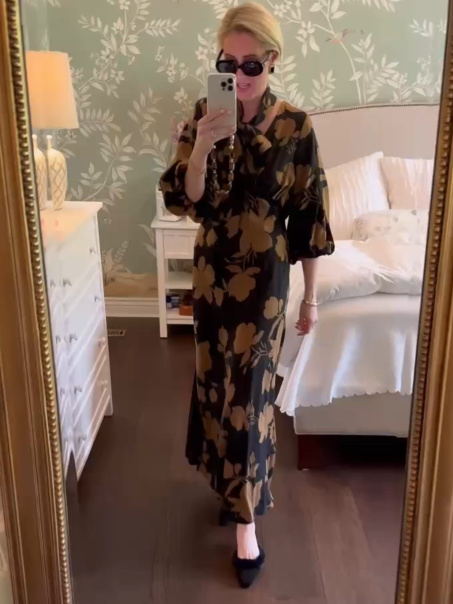 Women's Tie Neck Maxi Dress