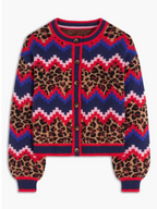 Mixed Print Jacquard Cardigan