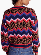 Mixed Print Jacquard Cardigan